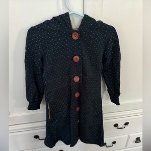 Matilda Jane Homeroom True Blue Hooded Willow Jacket Size 2 Girls Polka Dot